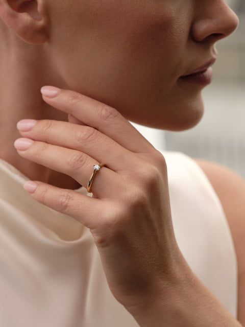 Boodles Brilliance Yellow Gold Diamond Engagement Ring 0.25 Carat