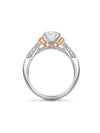 Trilogy Diavik Pear Diamond Pink Diamond Shoulders Platinum Ring