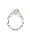 Trilogy Diavik Cushion Diamond Pink Diamond Shoulders Platinum Ring