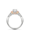 Trilogy Diavik Oval Diamond Pink Diamond Shoulders Platinum Ring