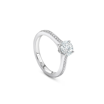 Harmony Round Brilliant Platinum Diamond Engagement Ring