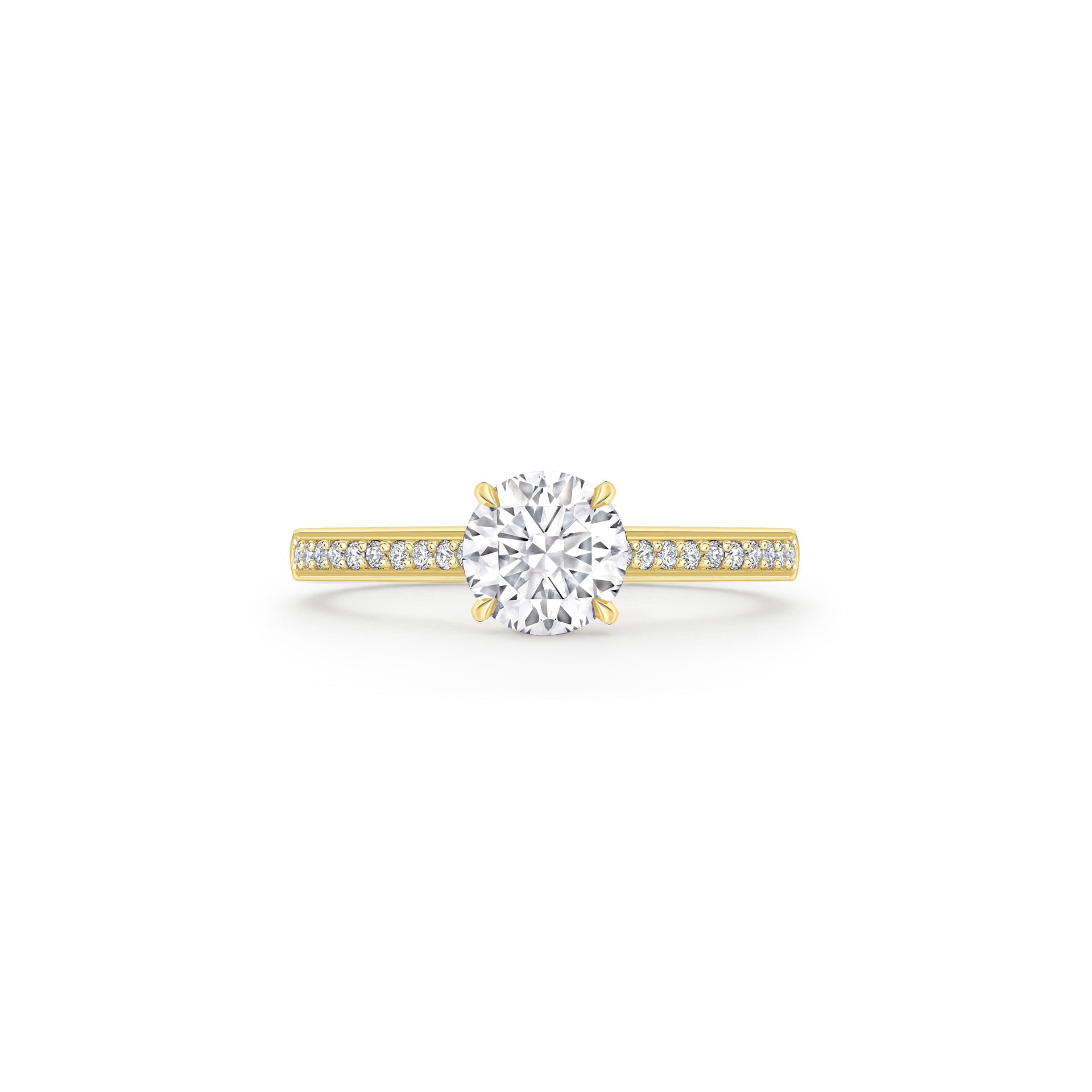 Harmony Round Yellow Gold Diamond Engagement Ring