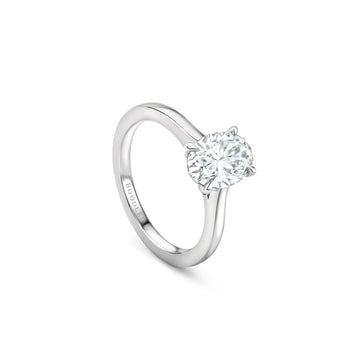 Classic Oval Platinum Diamond Engagement Ring