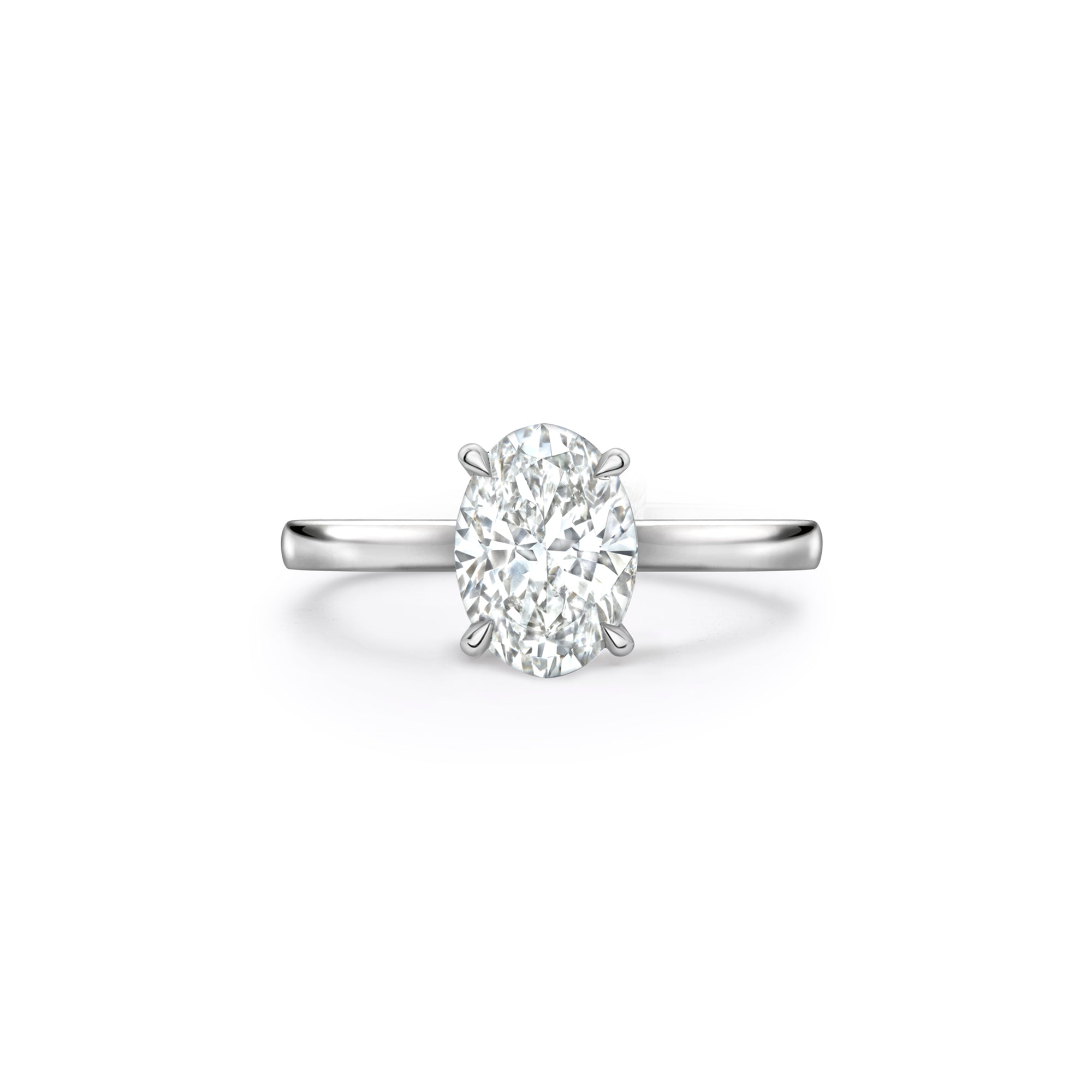 Classic Oval Platinum Diamond Engagement Ring