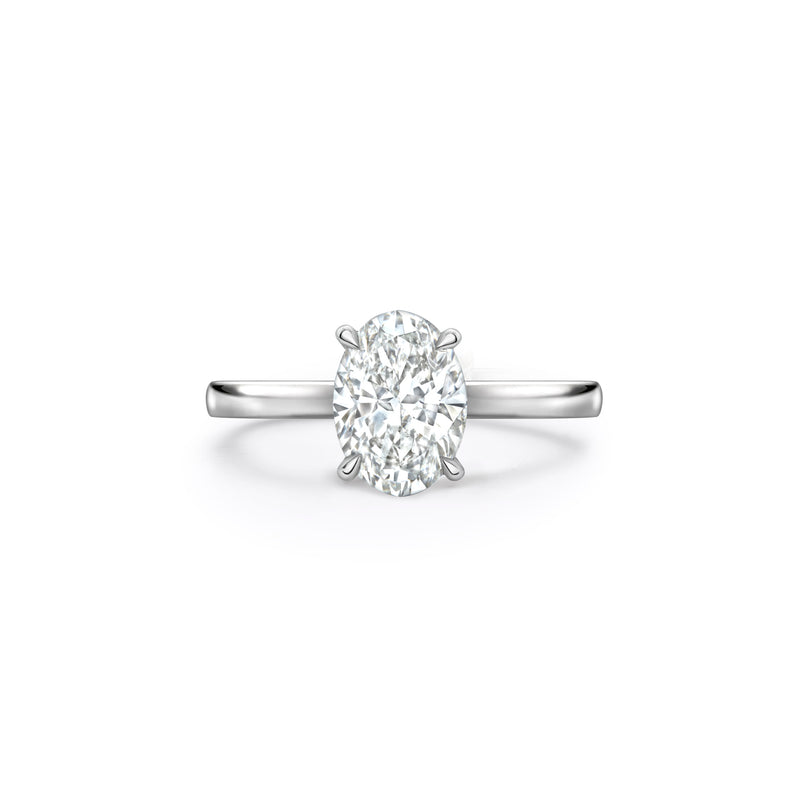 Classic Oval Platinum Diamond Engagement Ring
