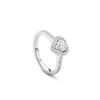 Vintage Heart Platinum Diamond Ring