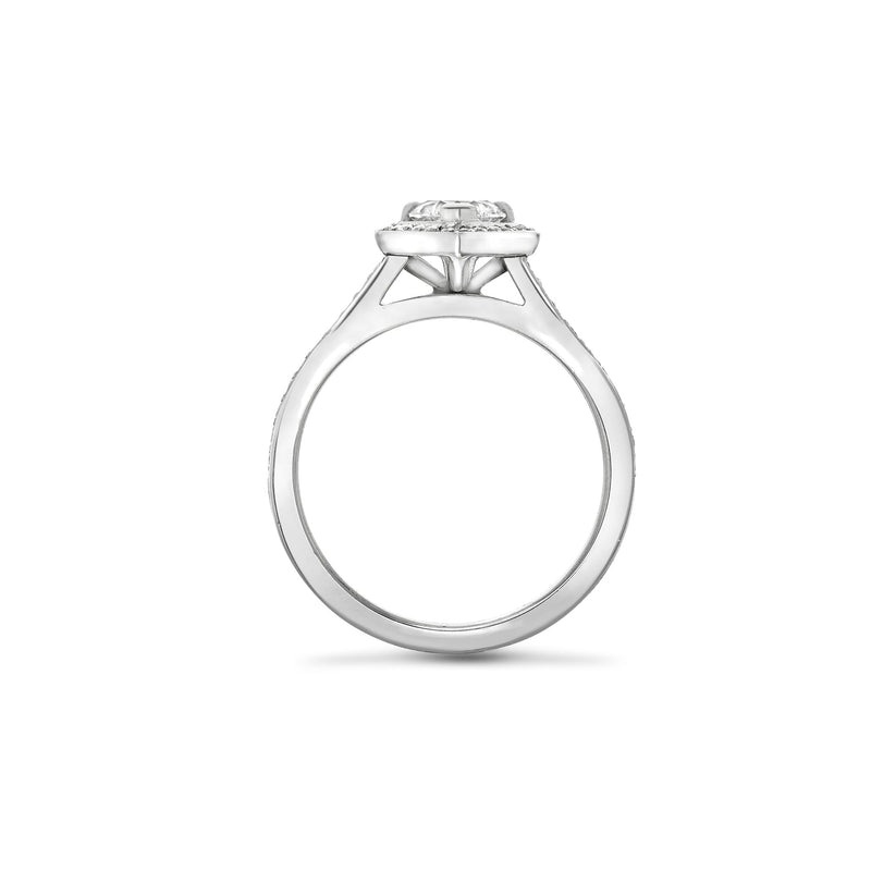 Vintage Heart Platinum Diamond Ring