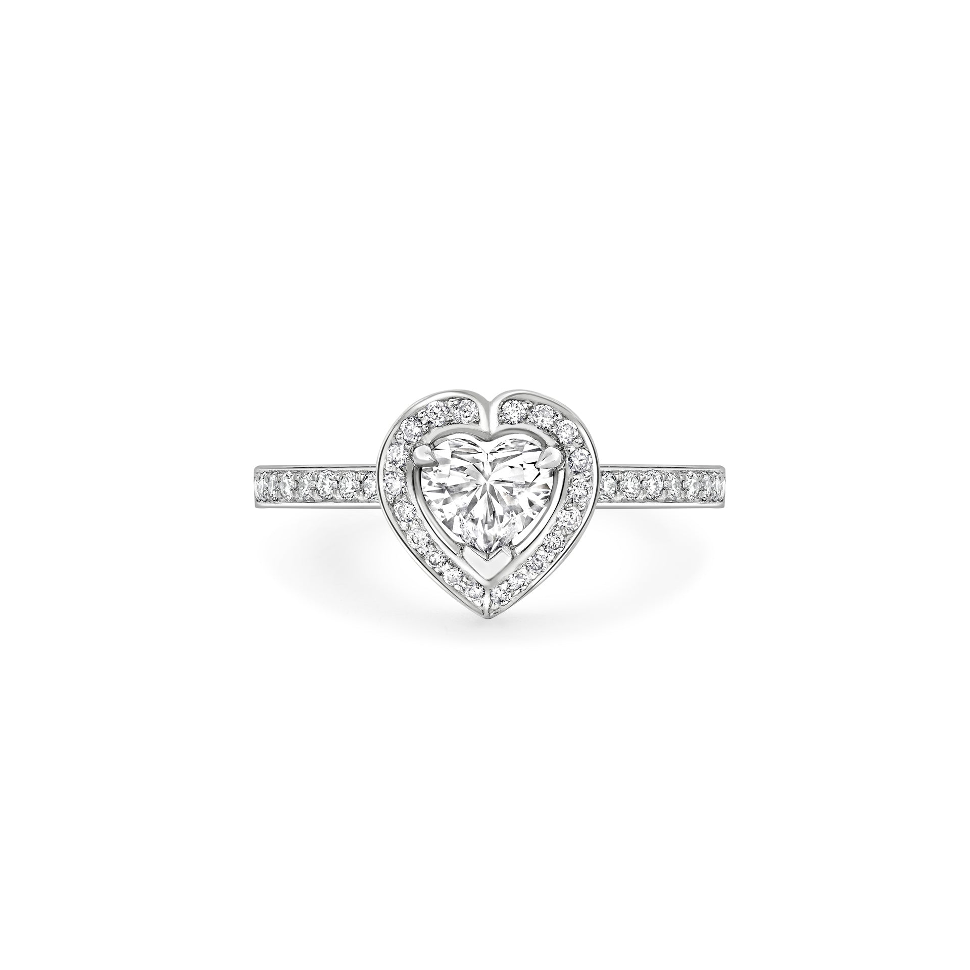 Vintage Heart Platinum Diamond Ring
