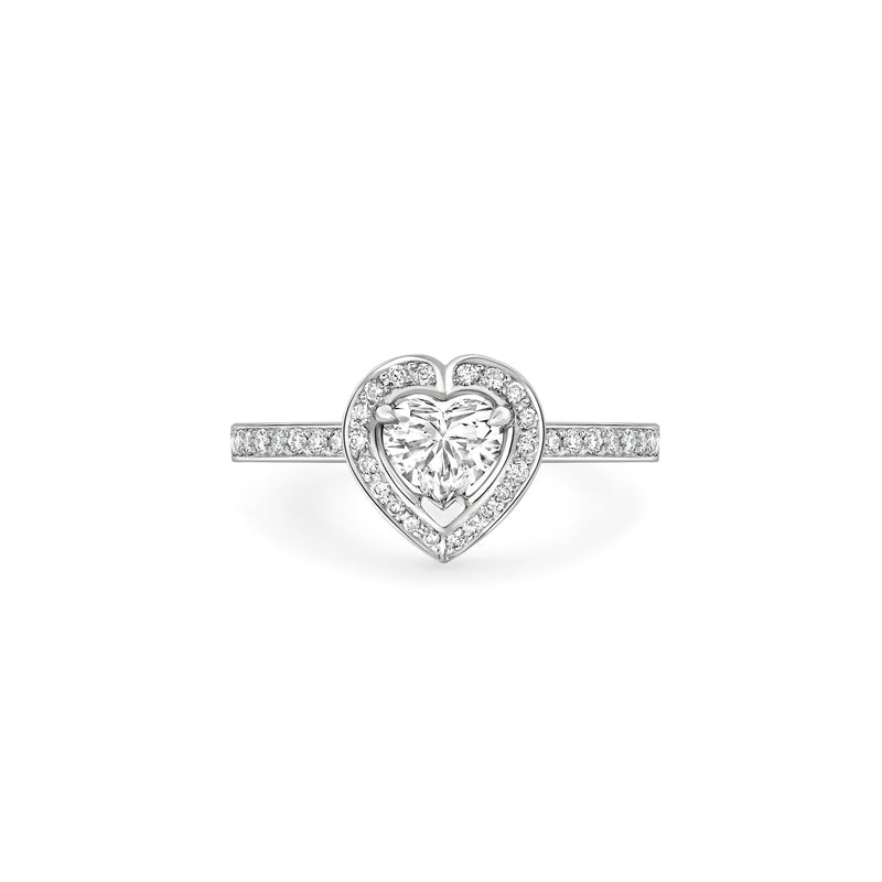 Vintage Heart Platinum Diamond Ring