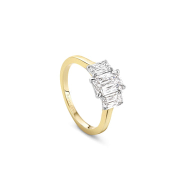 Trilogy Ashoka Cut Diamond Yellow Gold Engagement Ring