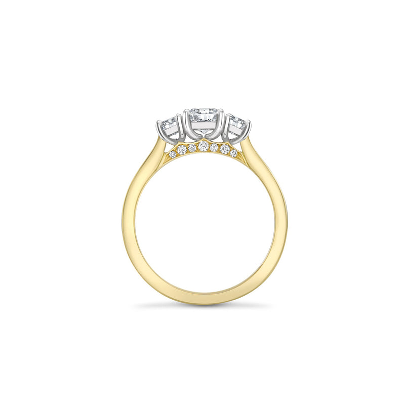 Trilogy Ashoka Cut Diamond Yellow Gold Engagement Ring