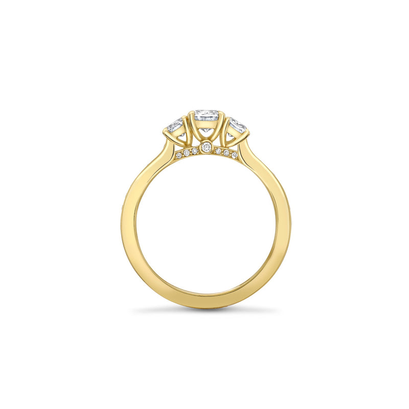 Trilogy Ashoka Cut Yellow Gold Diamond Ring