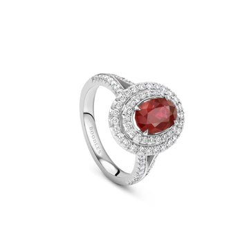 Vintage Oval Platinum Ruby Ring