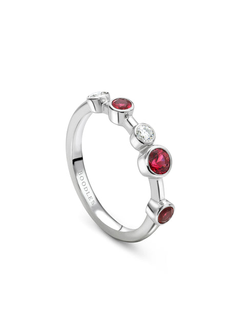 Raindance Half-Hoop Platinum Ruby Ring