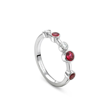 Raindance Half-Hoop Platinum Ruby Ring
