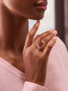 Secret Garden Waterlily Peach Tourmaline Rose Gold Ring