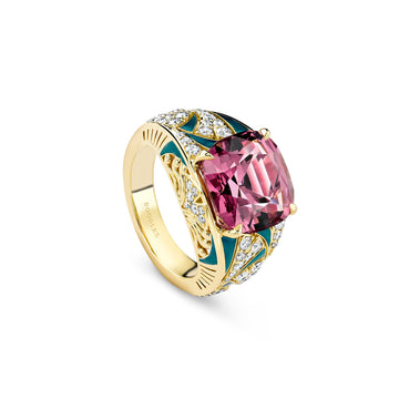 A Family Journey Prague Garnet Yellow Gold Ring