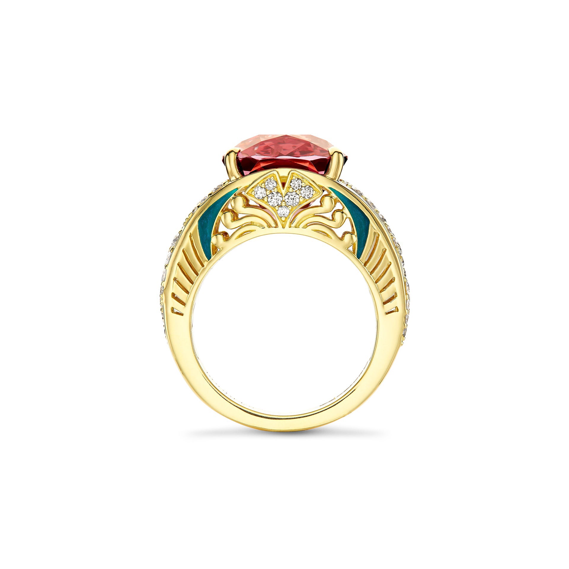 A Family Journey Prague Garnet Yellow Gold Ring