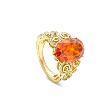 A Family Journey Vienna Mandarin Garnet Yellow Gold Ring