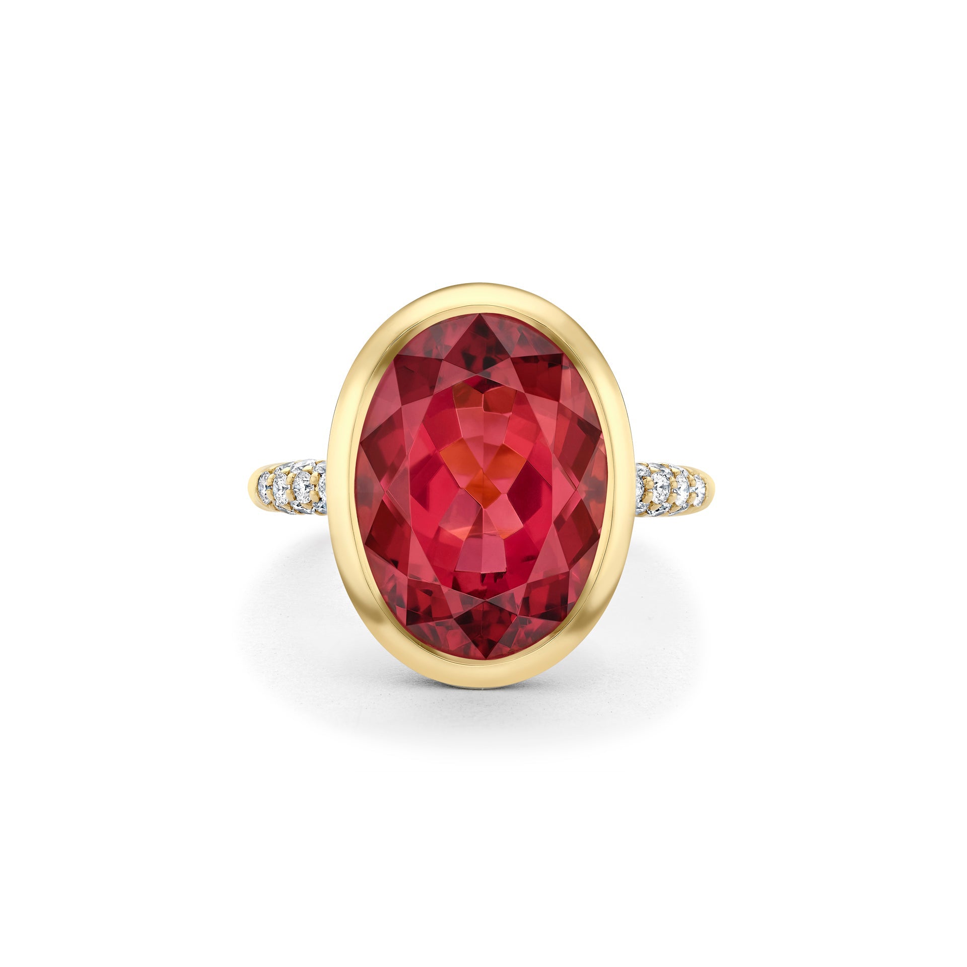 Florentine Dolce Vita Pink Tourmaline Yellow Gold Ring