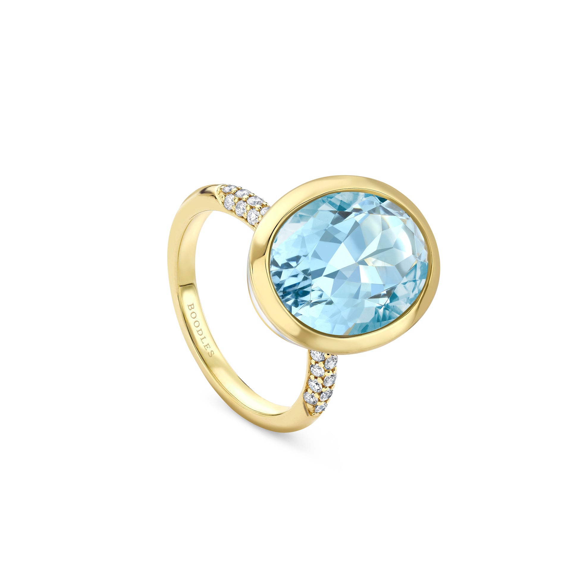 Florentine Dolce Vita Oval Aquamarine Yellow Gold Ring