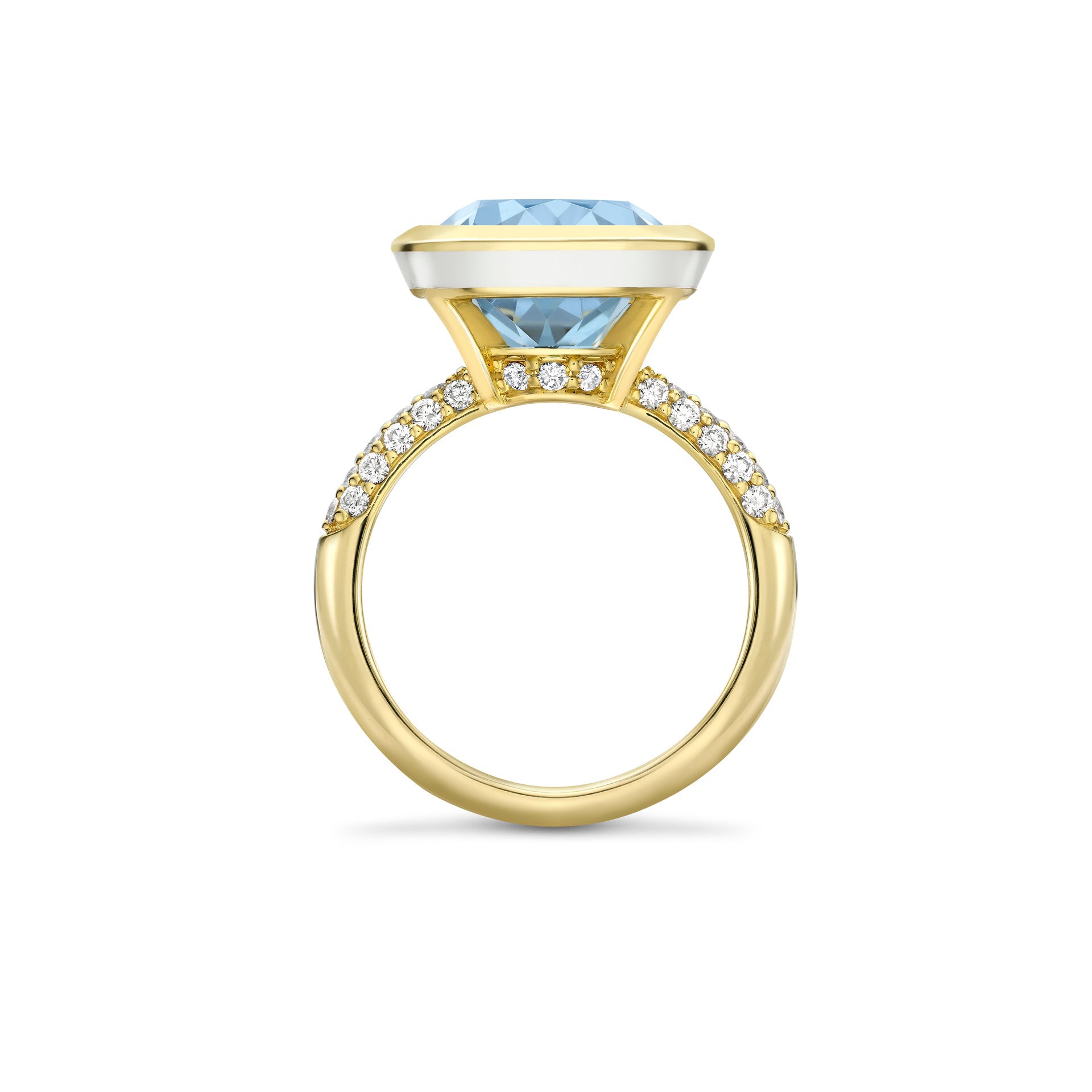 Florentine Dolce Vita Oval Aquamarine Yellow Gold Ring