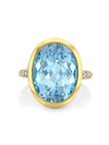 Florentine Dolce Vita Oval Aquamarine Yellow Gold Ring