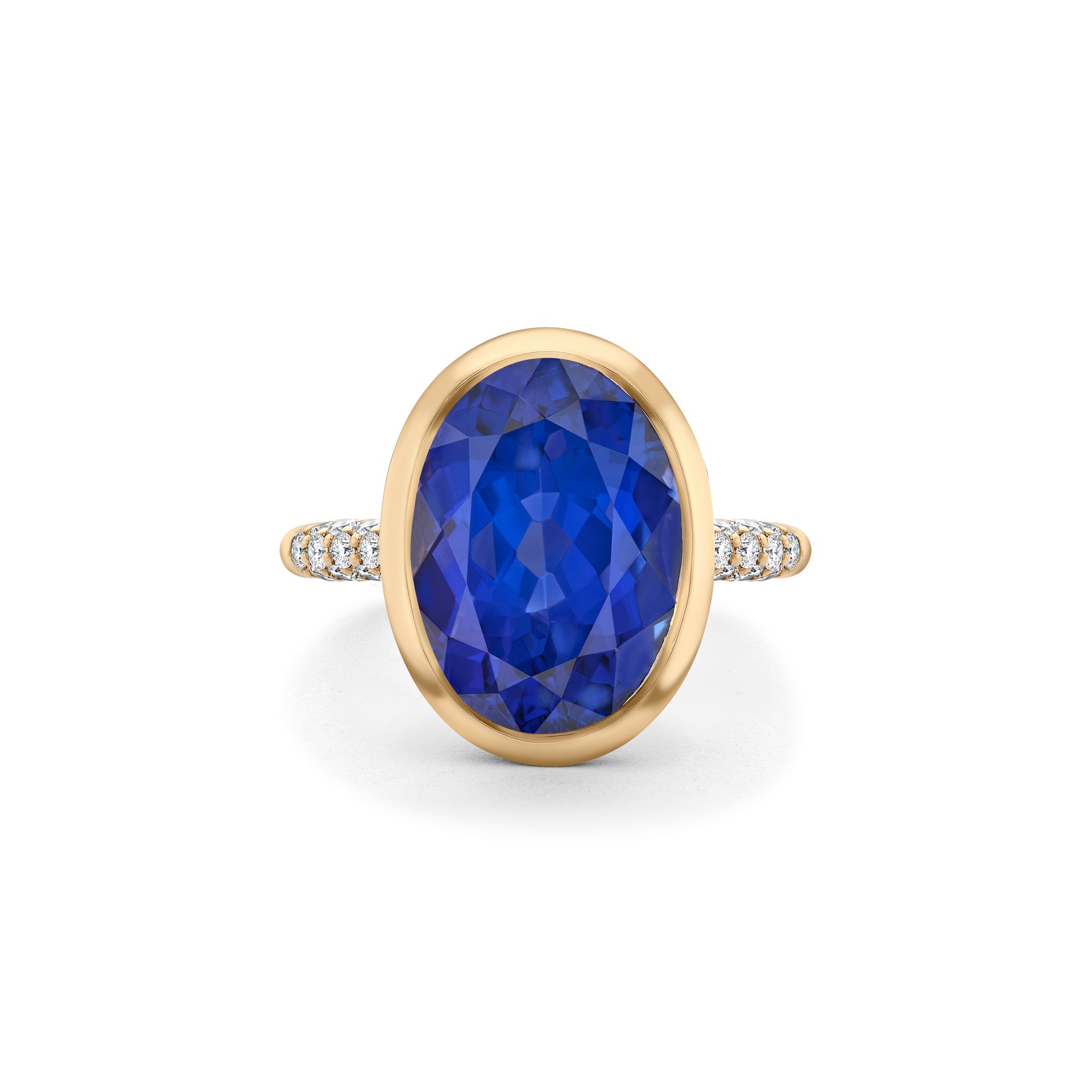 Florentine Dolce Vita Oval Tanzanite Yellow French Gold Ring