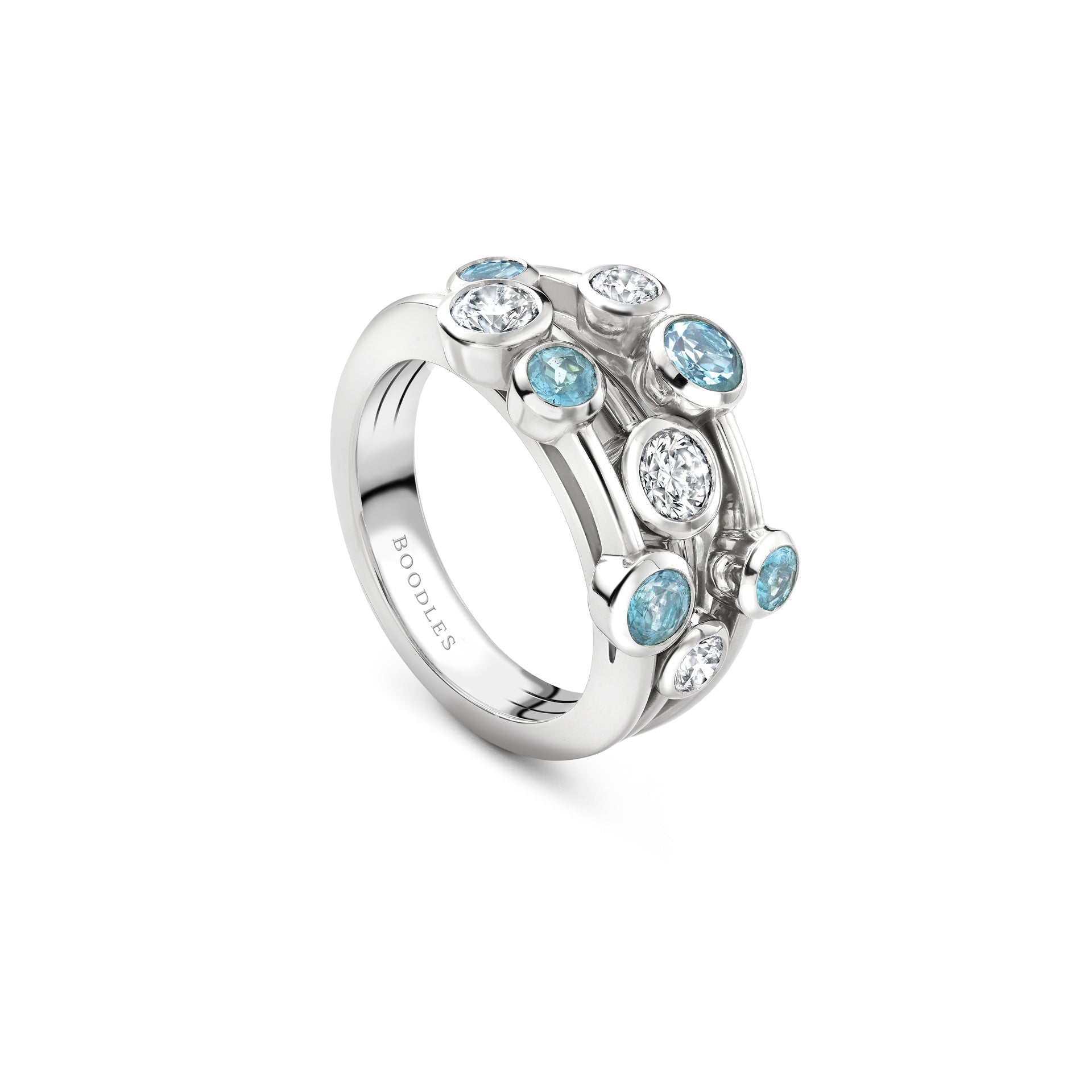 Raindance Paraiba and Diamond Platinum Ring