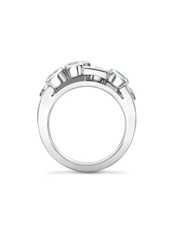 Raindance Paraiba and Diamond Platinum Ring