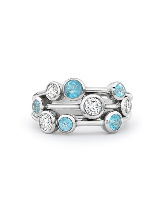 Raindance Paraiba and Diamond Platinum Ring