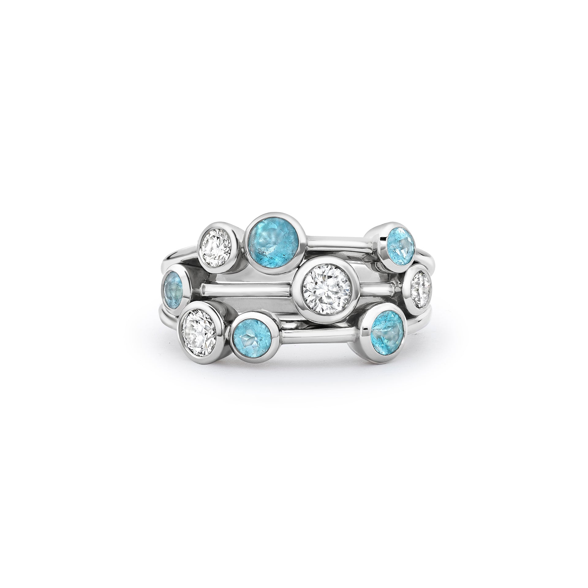 Raindance Paraiba and Diamond Platinum Ring
