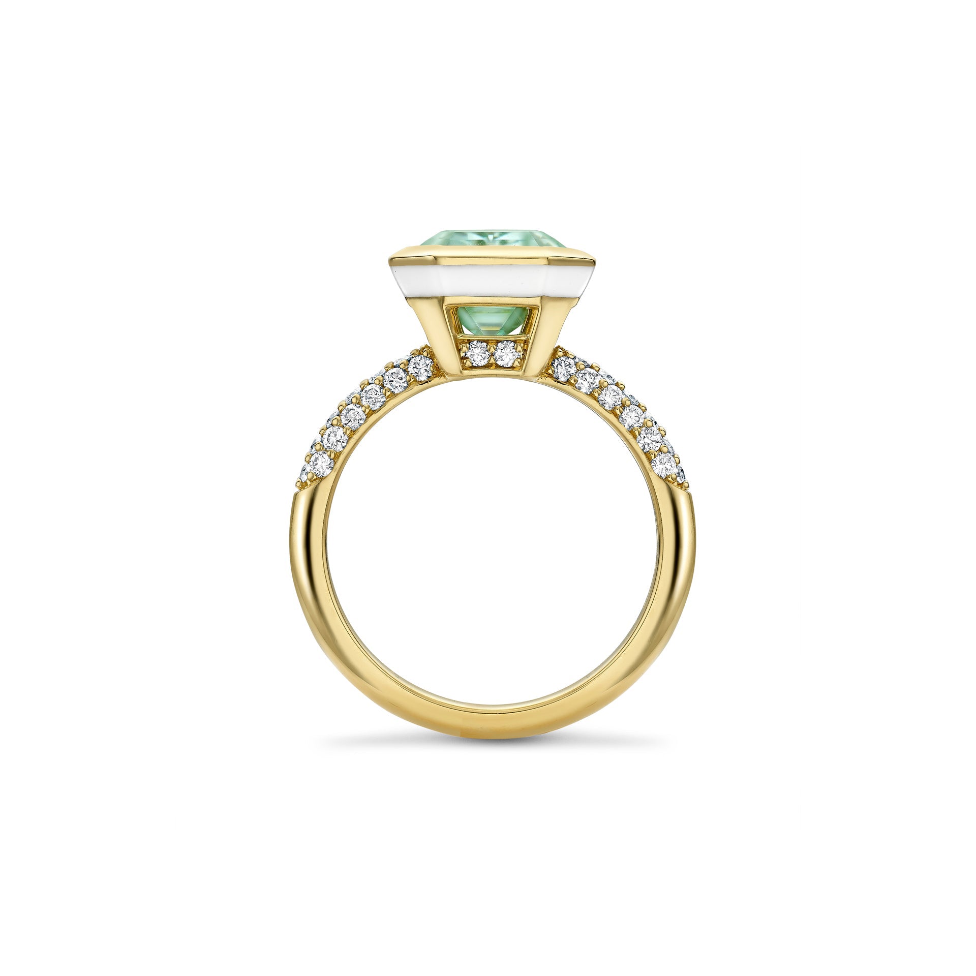 Florentine Dolce Vita Mint Green Tourmaline Yellow Gold Ring