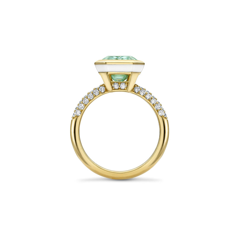 Florentine Dolce Vita Mint Green Tourmaline Yellow Gold Ring
