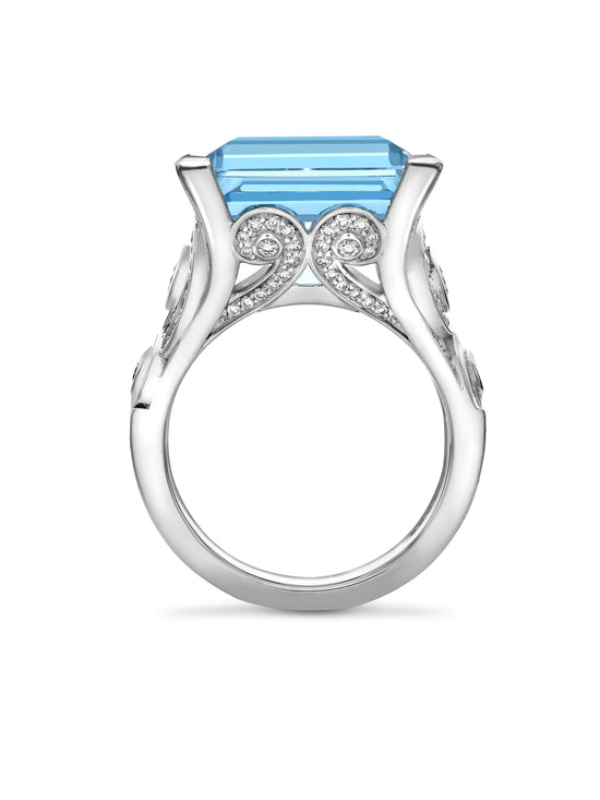 A Family Journey Geneva Aquamarine Platinum Ring