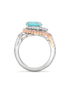 Monaco Paraiba and Pink Diamond Platinum and Rose Gold Ring