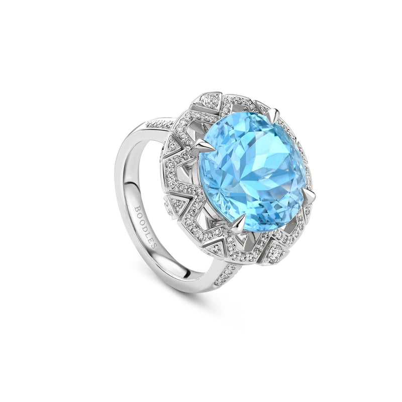 Fifth Avenue Aquamarine Platinum Ring