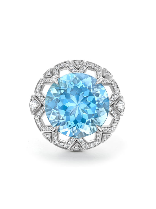 Fifth Avenue Aquamarine Platinum Ring