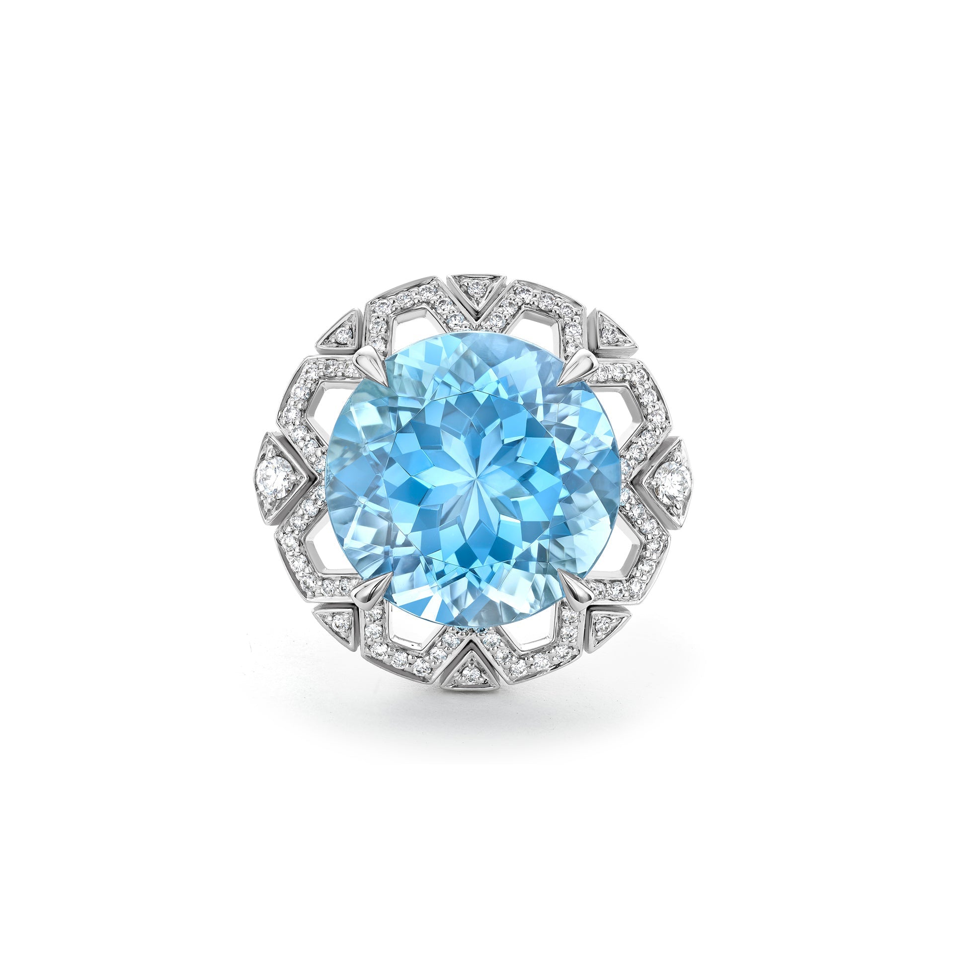 Fifth Avenue Aquamarine Platinum Ring