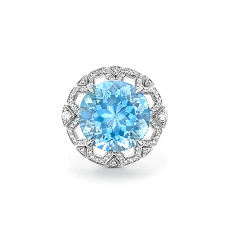 Fifth Avenue Aquamarine Platinum Ring