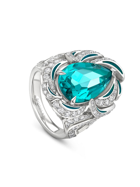 A Family Journey Sydney Pear Tourmaline Platinum Ring