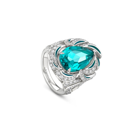 A Family Journey Sydney Pear Tourmaline Platinum Ring