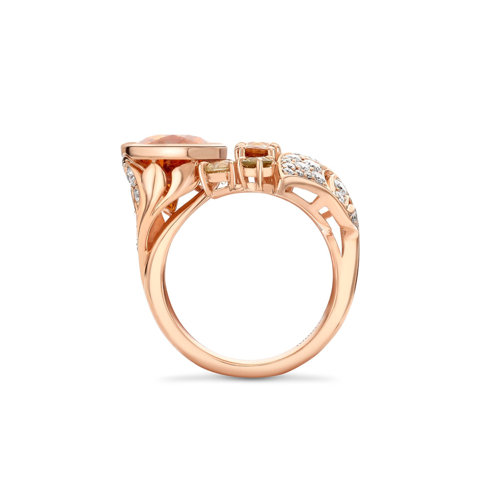 Boodles The Palace Collection Silk Mantua Oval Mandarin Garnet Rose Gold Ring