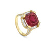 Florentine Rubellite Tourmaline Yellow Gold Ring
