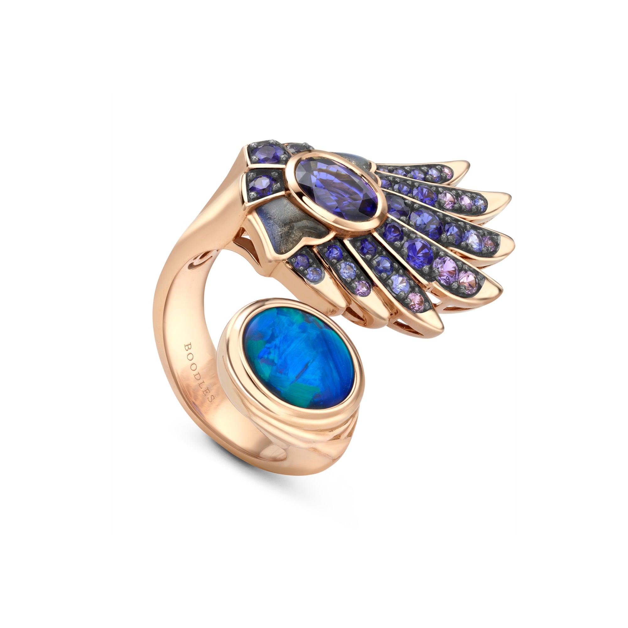The Palace Collection Raven's Watch Gemini Cabochon Opal Ring
