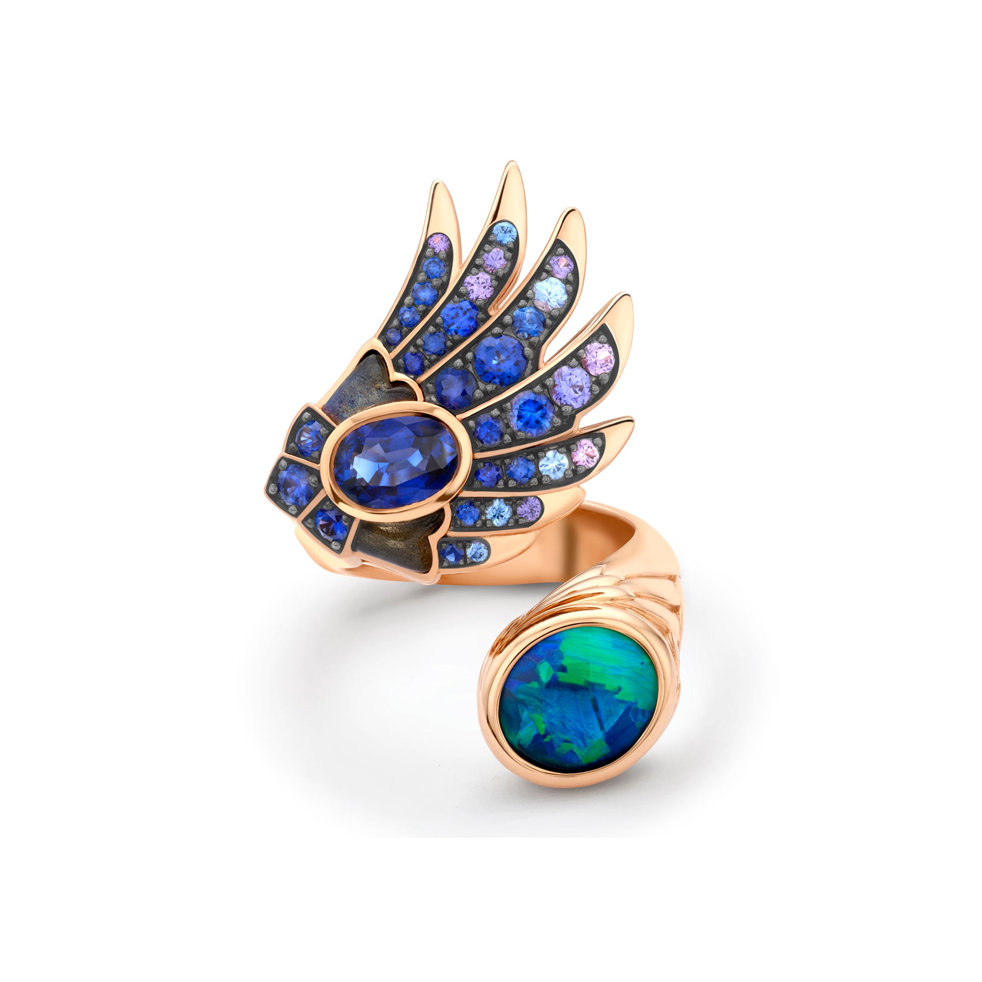 The Palace Collection Raven's Watch Gemini Cabochon Opal Ring