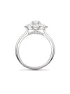 Classic Diamond Cluster Scalloped Platinum Ring