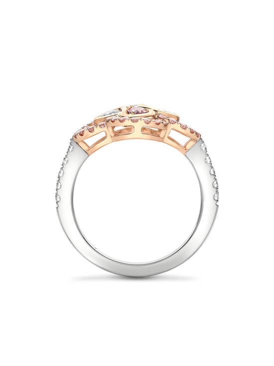 Be Boodles Pink and White Diamond Ring