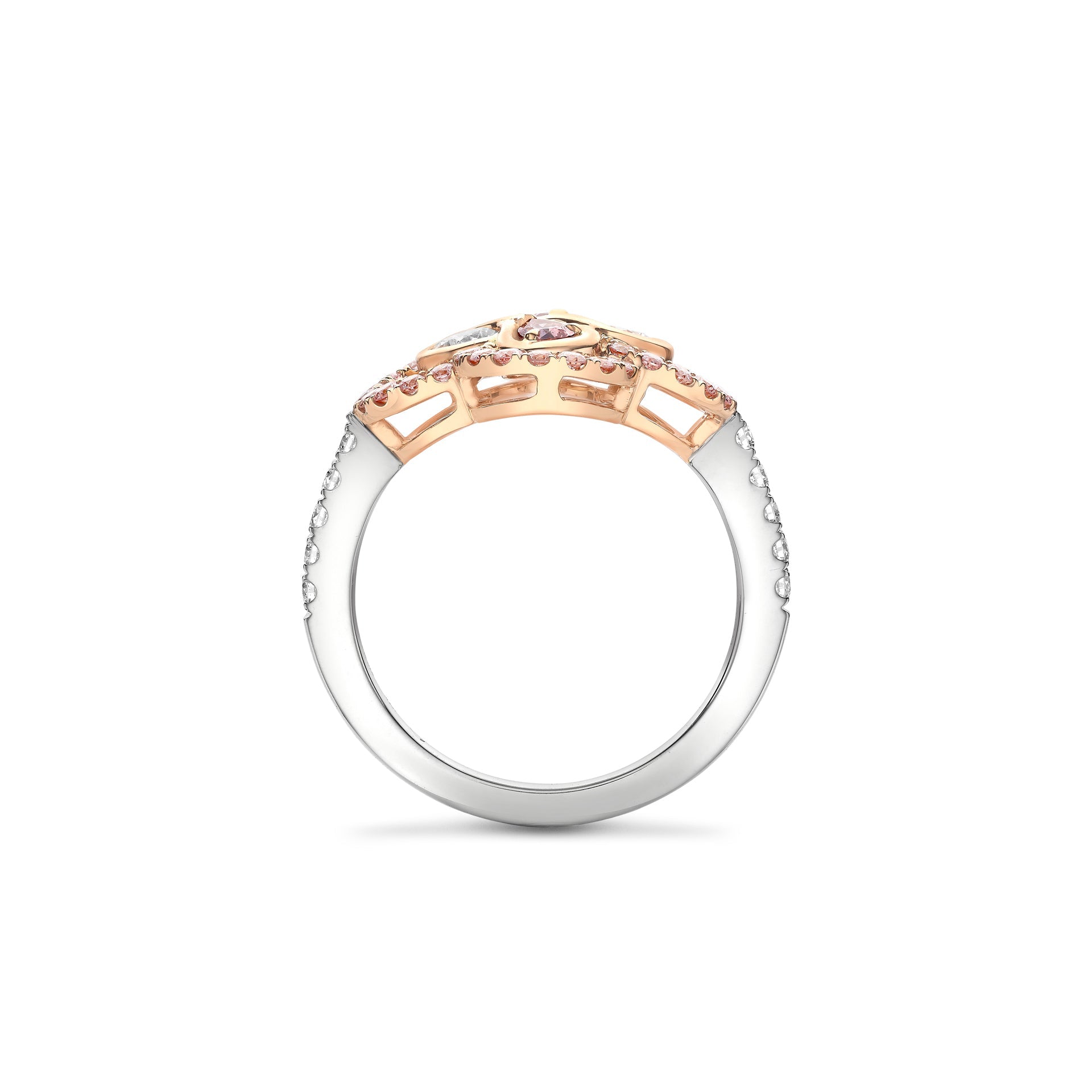 Be Boodles Pink and White Diamond Ring
