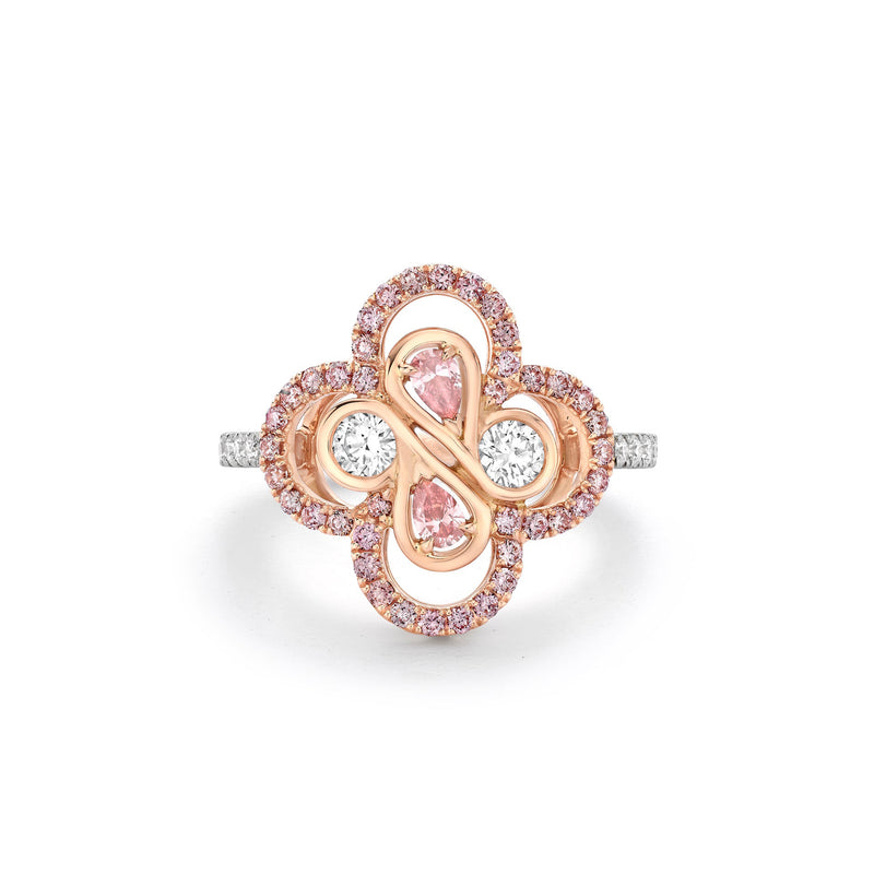 Be Boodles Pink and White Diamond Ring